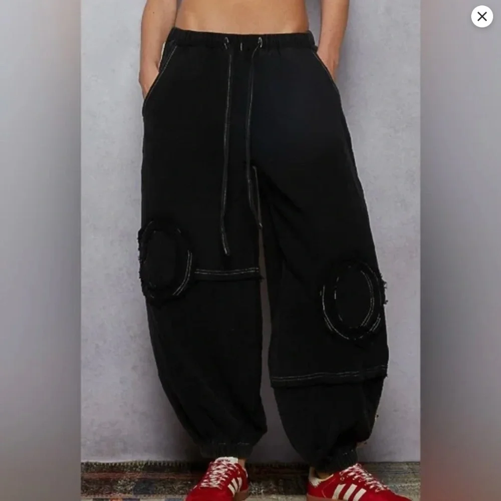 POL Black Gauze Jacket & Jogger Pants Set - Picture 7 of 9